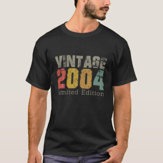 Camiseta Vintage 2004 Limited Edition 18º Aniversário 18 An