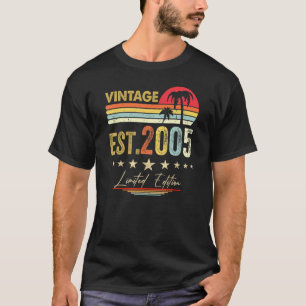 Camiseta Vintage 2005 17 Anos Meninos E Raparigas 17 Bir