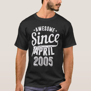 Camiseta Vintage 2005 incrível desde abril Happy My 17th Bi