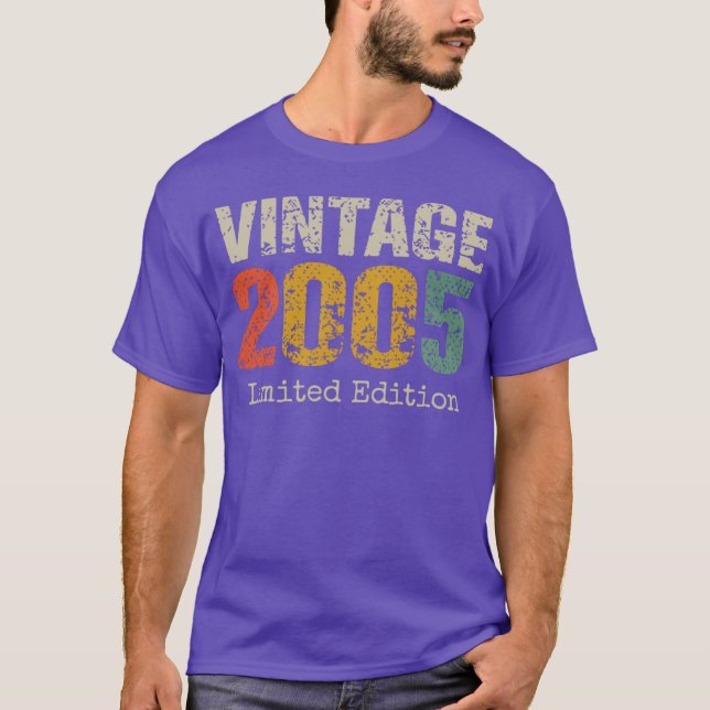 Camiseta Vintage 2005 Limited Edition – 21st Birthday Retro (Frente)