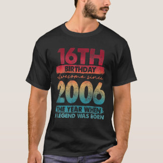 Camiseta Vintage 2006 Limited Edition 2006 16 Anos 16T