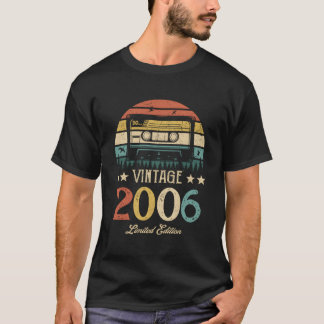 Camiseta Vintage 2006 Retro Cassette 2006 16º Aniversário 1