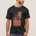 Camiseta Vintage 2007 American Flag 18th Birthday Gifts 18<br><div class="desc">Vintage 2007 American Flag 18th Birthday Gifts 18 Anos</div>