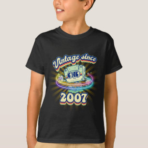 Camiseta Vintage 2007 Cassette Tape Memories 18º aniversári