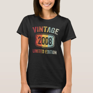 Camiseta Vintage 2008, 14, Aniversário