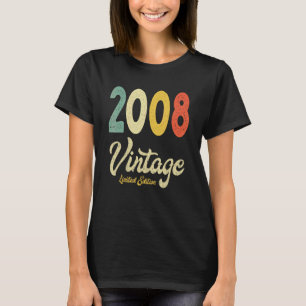 Camiseta Vintage 2008 14 Birthday Gift Retro 14 Anos Ol