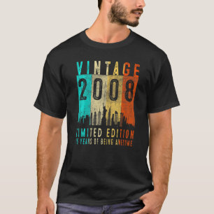 Camiseta Vintage 2008 15 Aniversário De 15 Anos