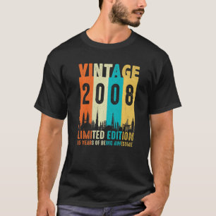 Camiseta Vintage 2008 15 Birthday Men Women