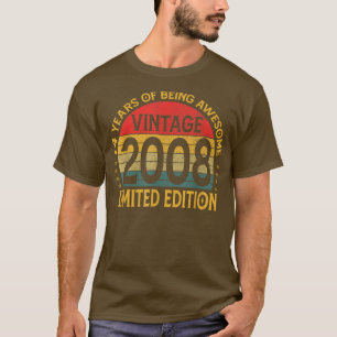 Camiseta Vintage 2008 Limited Edition, 14 Bir, 14 anos