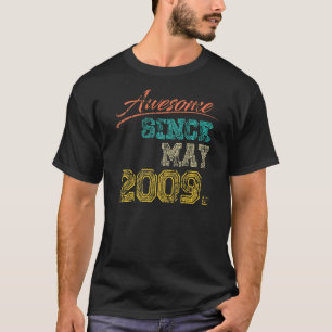 Camiseta Vintage 2009 Incrível Desde maio Feliz Meu Nascime