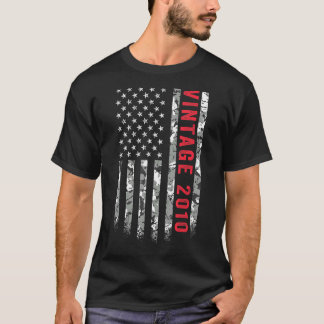 Camiseta Vintage 2010 American Flag Camo, 12 Anos, 12
