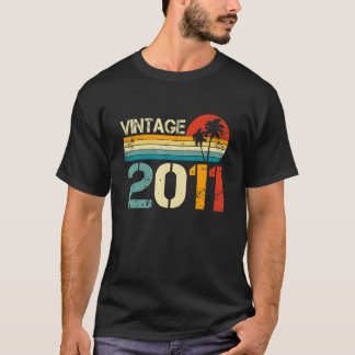 Camiseta Vintage 2011 11 Birthday Gift Boys Retro 1