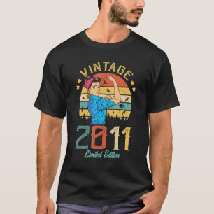 Camiseta Vintage 2011 Feita Em 2011, 11, Aniversário Mulher