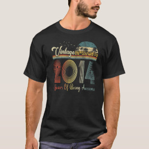 Camiseta Vintage 2014 9º Aniversário De 9 Anos Para Boy Gir