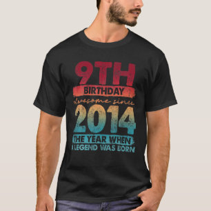 Camiseta Vintage 2014 9 Year Old Gifts Limited Edition 9