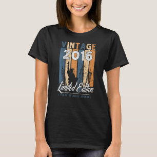Camiseta Vintage 2016, 7, Aniversário