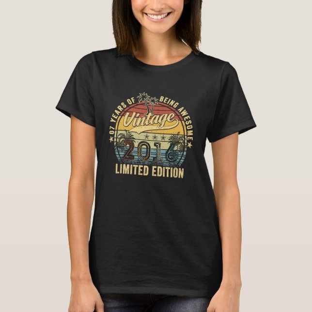 Camiseta Vintage 2016, Aniversário do 7 (Frente)
