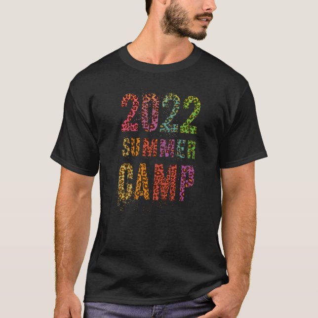 Camiseta Vintage 2022 Summer Camp Leopard Print Funcionario (Frente)