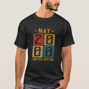 Camiseta Vintage 22º Aniversário Nascer De Maio De 2000 Em