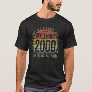Camiseta Vintage 22th Birthday setembro de 2000 22 anos