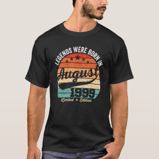 Camiseta Vintage 23ª Lenda De Aniversário Foi Nascer Em Ago