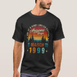 Camiseta Vintage 23Th Birthday Awesome Since March 1999<br><div class="desc">Vintage 23Th Birthday Awesome Since March 1999</div>