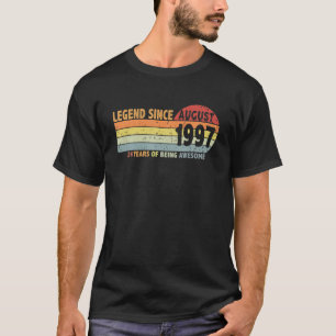 Camiseta Vintage 24ª Legenda De Aniversário Desde Agosto De