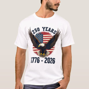Camiseta Vintage 250 Anos 1776 2026 Águia Patriótica Americ