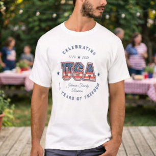 Camiseta Vintage 250 Anos 4 de Julho Família