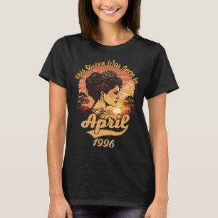 Camiseta Vintage 27º Aniversário Esta Rainha Foi Nascer Em