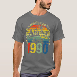 Camiseta Vintage 32 Anos Antiga Junho De 1990 Decorações 32
