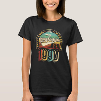 Camiseta Vintage 32 anos de idade, agosto de 1990, decoraçõ