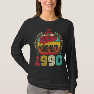 Camiseta Vintage 32nd Birthday Awmanutenção desde novembro