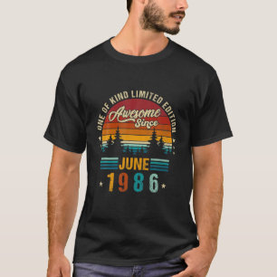 Camiseta Vintage 36º Aniversário Espetacular Desde Junho De