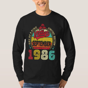 Camiseta Vintage 36º Aniversário Incrível Desde Setembro de