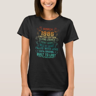 Camiseta Vintage 36 anos março 1986 36º aniversário