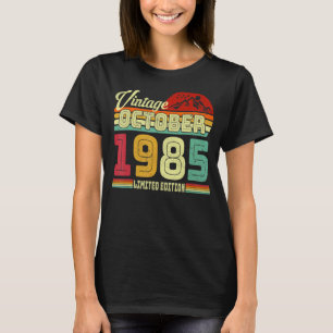 Camiseta Vintage 37th Birthday Awesmanutenção desde outubro