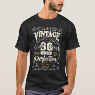 Camiseta Vintage, 38 Anos, Aniversário De Idade Perfeitamen