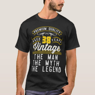 Camiseta Vintage, 38 Anos, Aniversário O Homem Mete Lenda