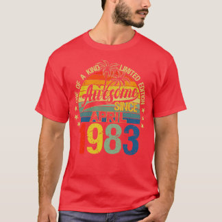 Camiseta Vintage 39 anos Antiga abril de 1983 Decorações 39