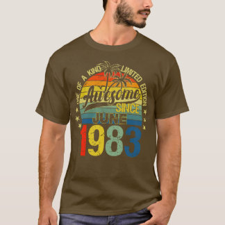 Camiseta Vintage 39 Anos Antiga Junho De 1983 Decorações 39