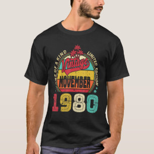 Camiseta Vintage 42nd Birthday Incrível Desde novembro de 1