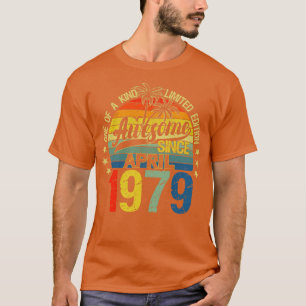 Camiseta Vintage 43 Anos Antiga Abril 1979 Decorações 43rd