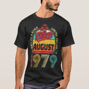 Camiseta Vintage 43rd Birthday Incrível Desde Agosto De 197