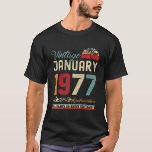 Camiseta Vintage 45º Aniversário De Janeiro De 1977 45 An