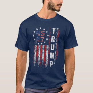 Camiseta Vintage 45 47 Donald Trump 2025 American USA Flag