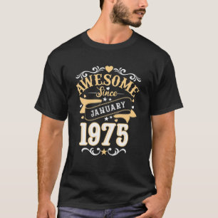 Camiseta Vintage 47º Awesmício De Aniversário Desde Jane
