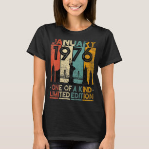 Camiseta Vintage, 47 Anos, Janeiro De 1976 Homens De Aniver