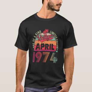 Camiseta Vintage 48º Aniversário Incrível Desde Abril De