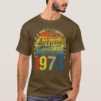 Camiseta Vintage 49 Anos De Idade Junho De 1973 Decorações 